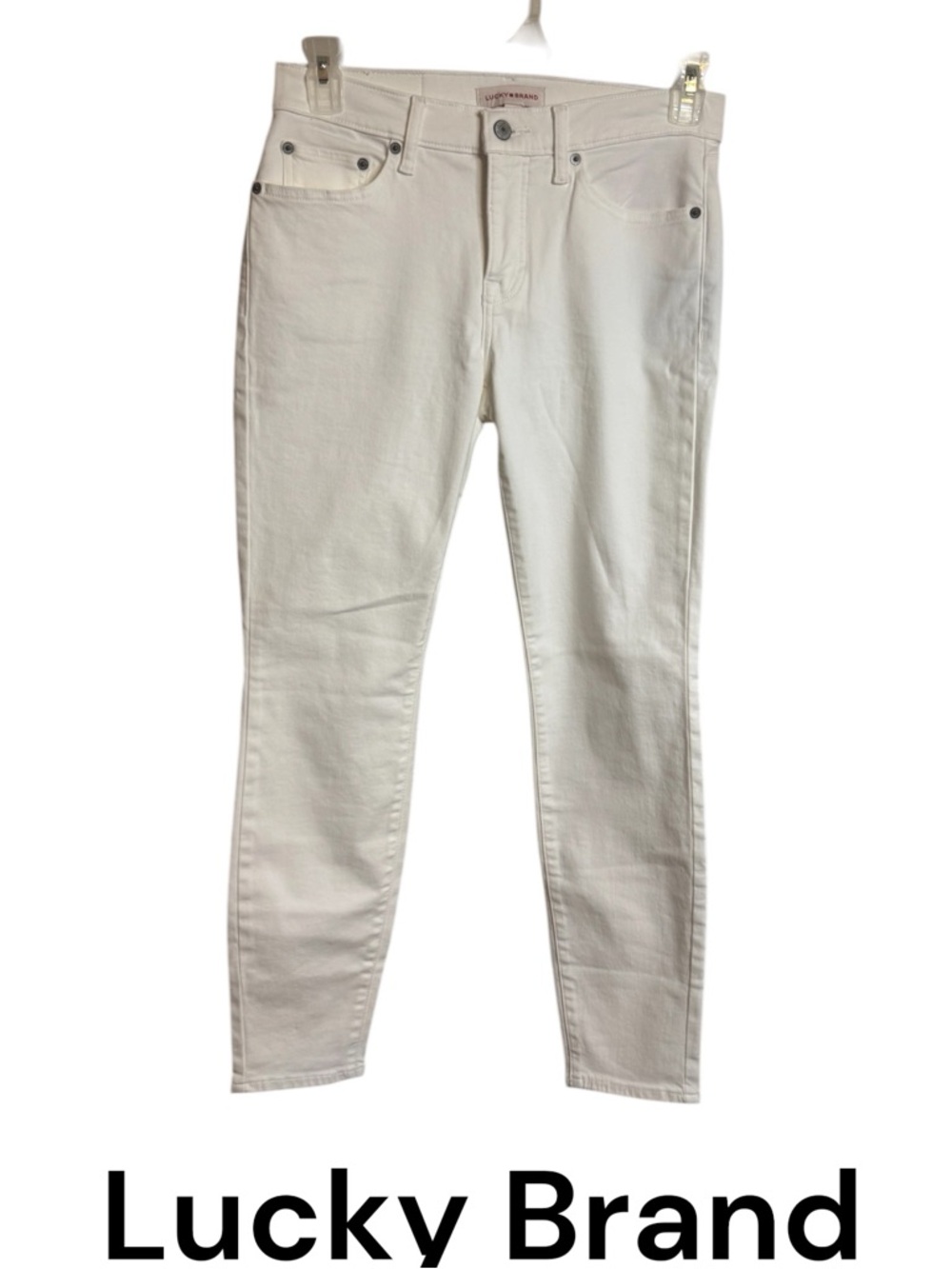 LUCKY BRAND WHITE AVA Mid Rise Skinny Jeans SZ: 8 #10 - Picture 1 of 11